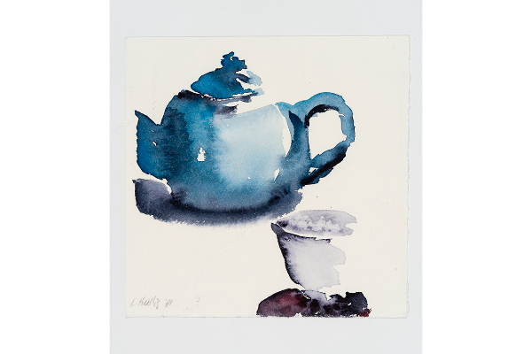Blue Teapot 2, aquarelle sur papier Fabriano Artistico, 6x6p.